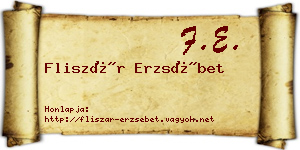 Fliszár Erzsébet névjegykártya
